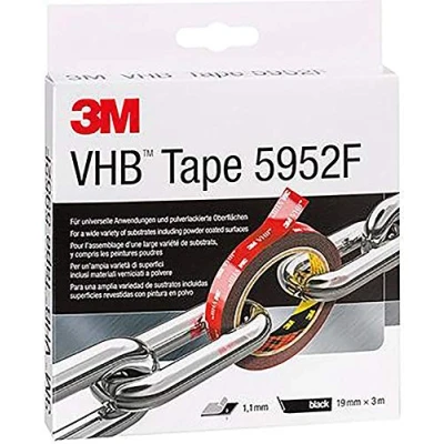 Obrázek 3M VHB 5952F, oboustranná lepicí páska s vysokou přilnavostí, 19 mm x 3 m, černá 5952193