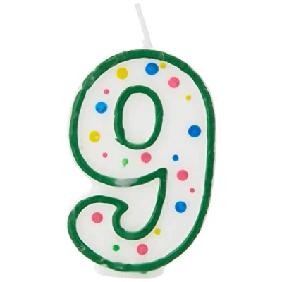 Obrázek PME grün Nummer 9 Kerze, Plastik, grün, 6.3 cm