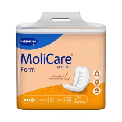 Obrázek Molicare Prémiový tvar 4 kapky pro snadnou inkontinenci: maximální bezpečnost, extra ochrana proti vytečení a diskrétnost ženy muže, k použití s Premium Fixpants, x 32 kusy