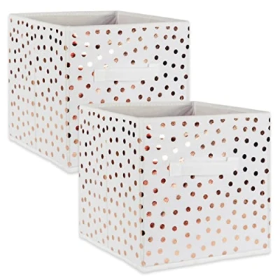 Obrázek DII Non Woven Storage Collection Faltbarer Mülleimer, großes Set, 33 x cm, Weiß und Kupfer, 2 Stück