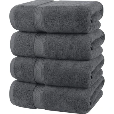 Obrázek Utopia Towels 4dílná sada osušek Premium 100% prstencově předená bavlna 69 x 137 cm ručníky, velmi savé, měkký pocit osušky (šedé)