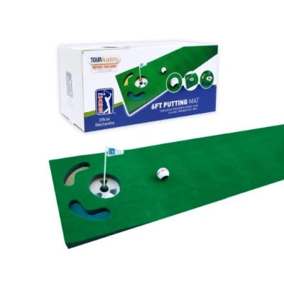 Obrázek PGA TOUR Guide, Ball Alignment Tool and Training DVD 1,8 m puttingová podložka s vodicí kuličkou, zelená, 183 cm