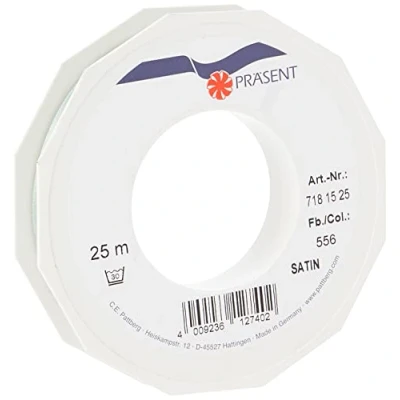 Obrázek PRÄSENT C.E. Pattberg Satin altgrün, 25 m Satinband zum Einpacken von Geschenken, 15 mm Breite, Geschenkband Dekorieren &amp; Basteln, Dekoband, Anlass