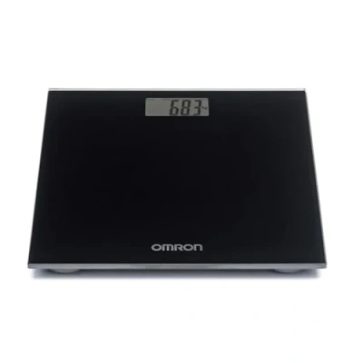 Obrázek OMRON HN289 digitale Personenwaage mit großer LCD Anzeige und rutschhemmenden Standfüßen, extra flache Körperwaage, Schwarz