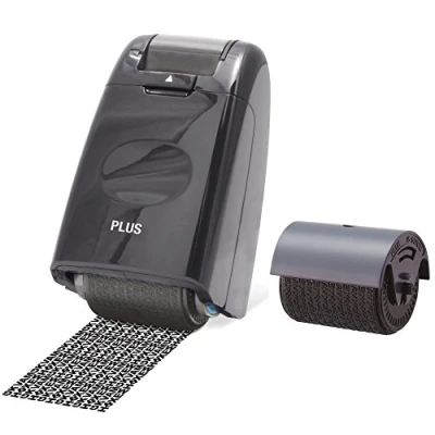 Obrázek Plus +44 44Plus Japan IS 500CM 007CM Datenschutz Textschwärzer Sicherheits Set 1 Rollstempel und Nachfüllkartusche, Farbe sortiert