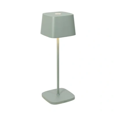 Obrázek Zafferano, Ofelia Lampe, Kabellose, Wiederaufladbare Tischlampe mit Touch Control, Auch für den Außenbereich Geeignet, Dimmer, 2200 3000 K, Höhe 29 cm, Farbe Salbei