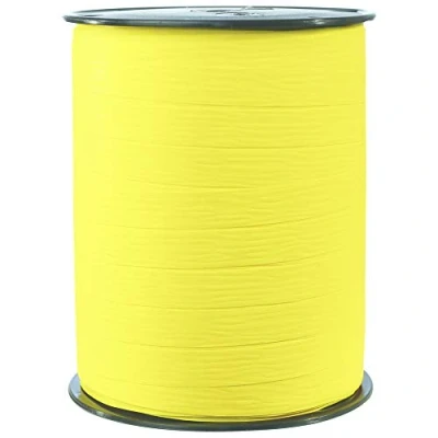 Obrázek Clairefontaine 601515C cívka dárková stuha matná (250 m x 10 mm, ideální pro kutilské projekty a dárky) 1 kus citronově žlutá