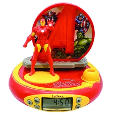 Obrázek Lexibook RP510AV Marvel The Avengers Iron Man Projektor Funkuhr, integriertes Nachtlicht, Zeitprojektion an die Decke, Soundeffekte, batteriebetrieben, rot/gelb, Standard