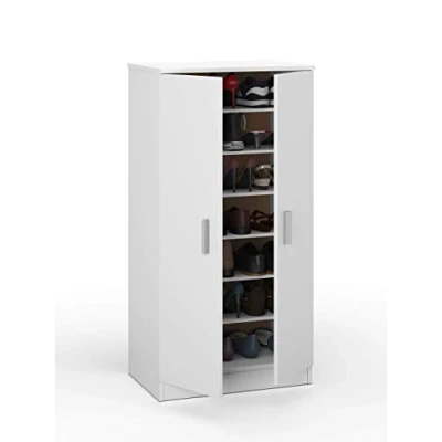 Obrázek Dmora Schuhschrank Alcudia, Platzsparendes Schuhregal, Schuhregal für den Eingangsbereich, Mehrzweckgarderobe mit 5 Regalen, 55x36h108 cm, Weiß