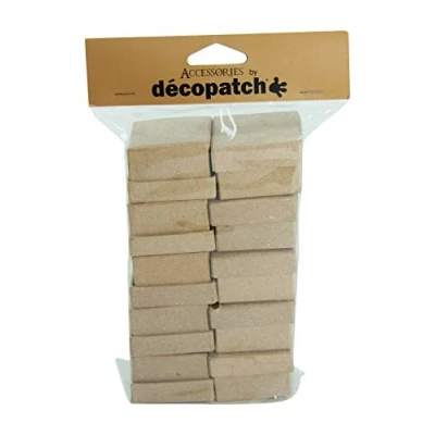 Obrázek Décopatch EV010O balení s 10 čtvercovými krabičkami (z papírmašé pro zdobení a personalizaci, 5 x 3,5 cm, ideální šperky, bonbóny nebo malé předměty), 1 kartonově hnědá