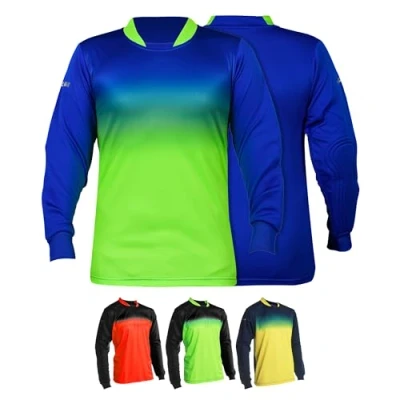 Obrázek Vizari Vallejo Torwarttrikot Gepolstert T Shirt Atmungsaktiver Leichter Stoff Kinder &amp; Erwachsene Königsblau, Grün Größe AL