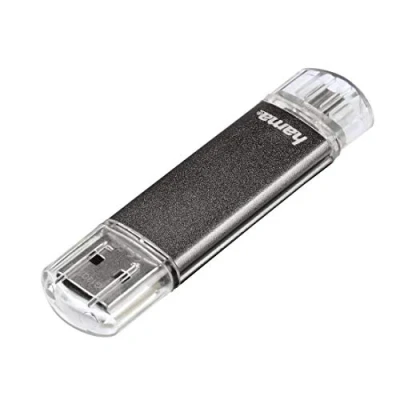 Obrázek Hama 16GB USB flash disk s 2.0 a microUSB (USB 2 v 1, např. pro Android mobil, tablet, počítač, notebook, PC, laptop, MacBook, OTG, 10 MB/s) mobilní telefon, dvojitá paměťová