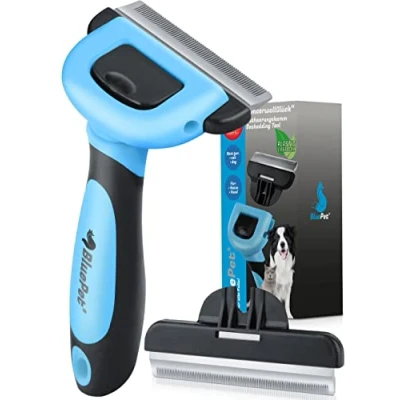 Obrázek BluePet kartáč na kočky a psy Krátké chlupy k odstranění volné kožešiny podsady I Až o 90 % méně volných vlasů Hřeben pro jako ideální při výměně srsti (vel. L šířka