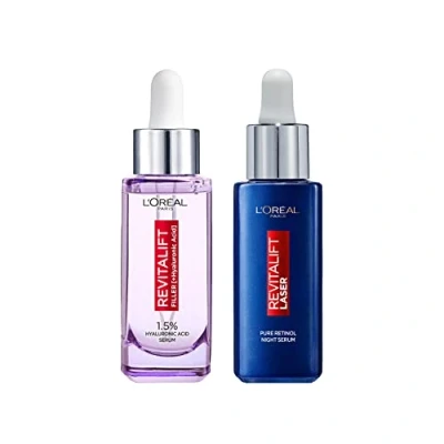 Obrázek L&#039;Oréal Paris Sada péče o obličej s filtrem Revitalift sérum proti vráskám kyselinou hyaluronovou a vitaminem C laserem, noc A, ošetřujícím olejem