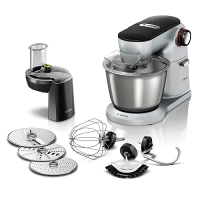 Obrázek Bosch MUM9D33S11 Kuchyňský robot Optimum, míchací miska z nerez oceli, 3D systém, 7 stupně zapnutí, 1 300 W, platinové stříbro