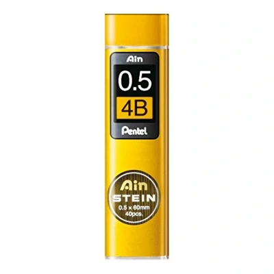 Obrázek Pentel C275 4BO Ain kámen náhradní tuha, tloušťka čáry 0.5 mm, stupeň tvrdosti 4B, 40 Minen je dóza