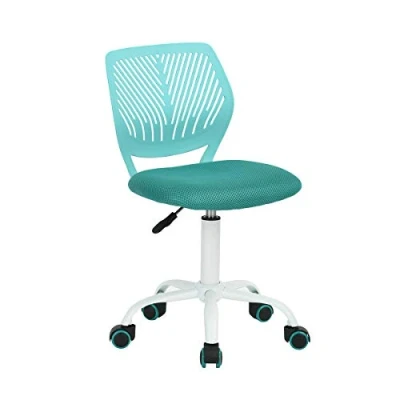 Obrázek Homy Casa Židle k psacímu stolu Nastavitelná otočná kancelářská židle látkové sedadlo ergonomická pracovní bez loketní opěrky tyrkysová