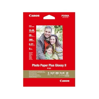 Obrázek Canon fotopapír, 20 listů 13 x 18, s vysokým leskem Glossy, PP 201 Photo Paper Plus Glossy II 275 G, PP201