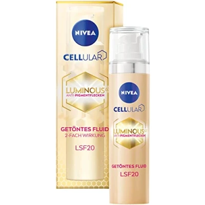 Obrázek NIVEA Cellular Luminous 630 proti pigmentovým skvrnám, tónovaná tekutina LSF20 (40 ml), péče o obličej skvrnám a stařeckým hydratační s kyselinou hyaluronovou