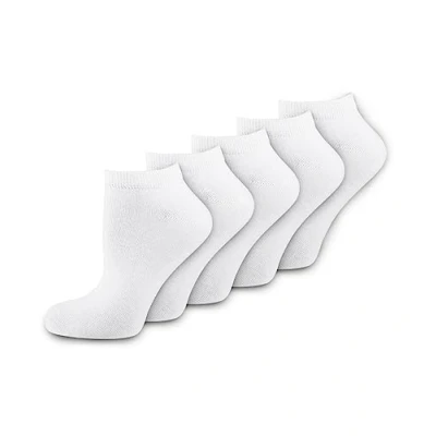 Obrázek Nur Die Balení 5 ks ponožek Sneaker Classic z prodyšné bavlny pohodlný protiskluzový pas dámy, bílá