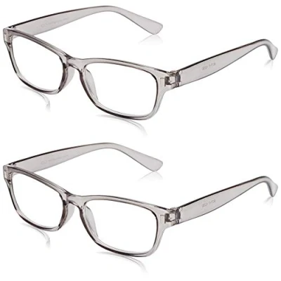 Obrázek The Reading Glasses Company Die Lesebrille Unternehmen Leser Wert 2er Pack Herren Frauen RR77 7 +2, 00, Grau, 2 Stück