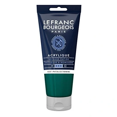 Obrázek Lefranc Bourgeois 300466 Fine akrylová barva ftalocyanově zelená, 80ml tuba, krémová na vodní bázi, rychleschnoucí, stálá světle, voděodolná