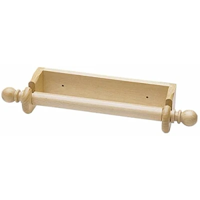 Obrázek KitchenCraft Nástěnný držák kuchyňských rolí pro 25 cm velké papírové ručníky, bukové dřevo, hnědý