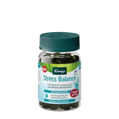 Obrázek Kneipp Pryže pro stres Balance s Ashwagandou a vitamíny B6 B12 třešňovou příchutí veganské 30 kusů