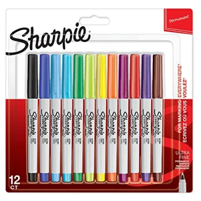 Obrázek Sharpie Permanentní popisovač Popisovače s ultra jemným hrotem smíšené barvy 12 kusů Market Set