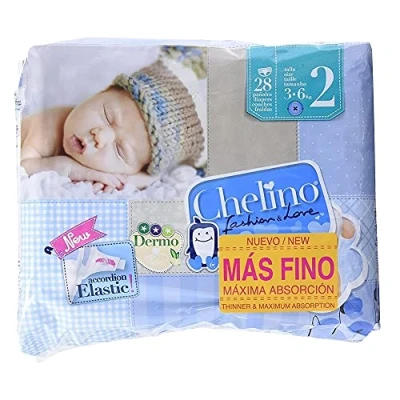 Obrázek Plenky Indas Chelino Fashion &amp; Love Mini, Gr. 2 (3 6 kg), (6 balení * 28 kusů)