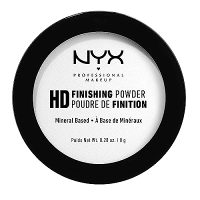 Obrázek NYX Professional Makeup High Definition Finishing Powder, lisovaný pudr, dokonalá pokožka, matný povrch, pohlcuje olej, veganská receptura, barevný odstín: průsvitný