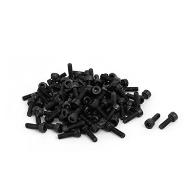 Obrázek sourcing map 100 Stück M3x10mm Vollgewinde Innensechskantschraube Rändelschraube Bolzen Schwarz