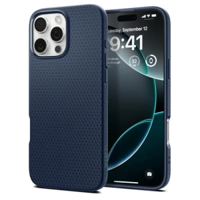 Obrázek Spigen Pro iPhone 16 pouzdro [protiskluzové] Liquid Air Case na mobil ochranné Cover tenké Slim Navy modré