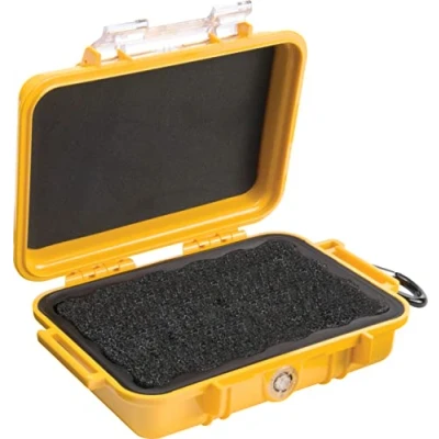 Obrázek Peli 1020 Micro Case, šikovná ochranná nádoba, IP67 vodotěsné a prachotěsné, objem 0,5 l, žlutá/černá gumová vložka