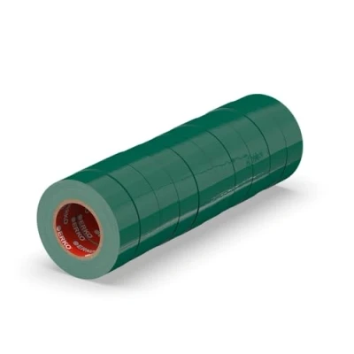Obrázek ERKO Izolační páska zelená 15 mm x 10 m PVC sada kusů elektrických vedení oprava, vysoce flexibilní se silnou přilnavostí, odolná vůči chemikáliím, voděodolná, lepicí