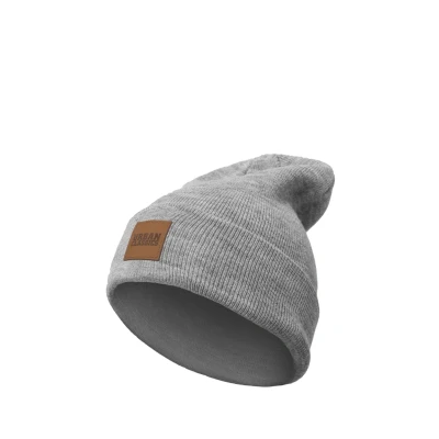 Obrázek Urban Classics Leatherpatch LONG Čepice, Muži, Velikost: One Size, Grey