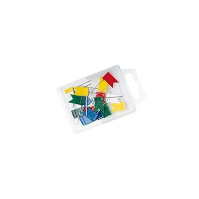 Obrázek Wedo 56299 značkovací vlajky, velikost vlajky 18 x 10 mm, délka jehly 25 20 kusů, tříděné, barevné
