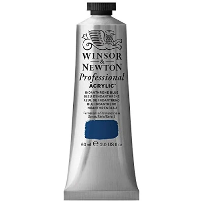 Obrázek Winsor &amp; Newton 2320321 profesionální akrylová barva v umělecké kvalitě, vysoká brilantnost barev a krycí síla, archivní kvalita, 60ml tuba idanthrenová modrá