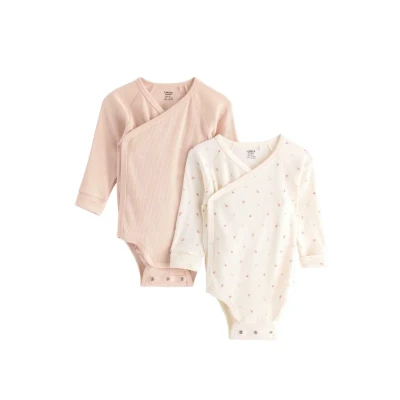 Obrázek Lindex WRAP Newborn Unisex 2 PACK Body pro děti, Velikost: 44, Light pink