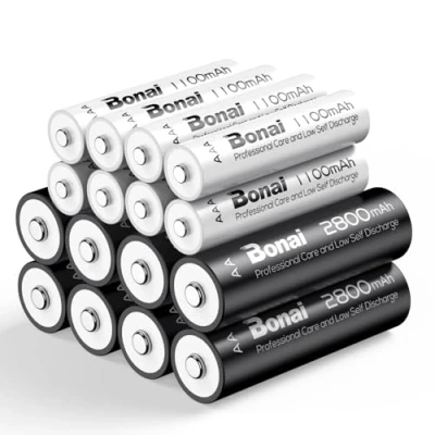 Obrázek BONAI Dobíjecí baterie 8XAA a 8XAAA 2800/1100 mAh vysoká kapacita 1,2 V AA/AAA NI MH Nabíjecí nízké samovybíjení