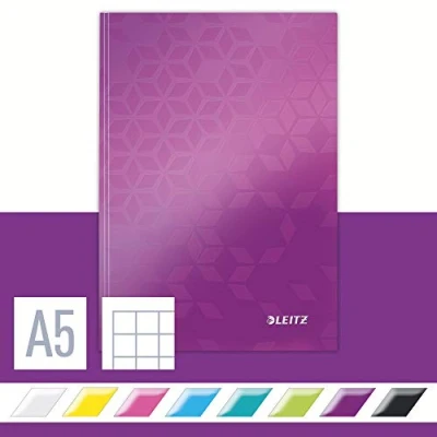 Obrázek Leitz 46281062 zápisník WOW, A5, kostkovaný, fialový
