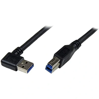 Obrázek StarTech.com 1m USB 3.0 SuperSpeed kabel A našroubovaný na B vpravo černý připojovací konektor/konektor