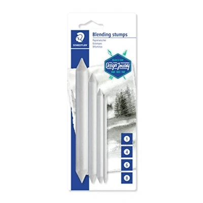 Obrázek STAEDTLER 5426 S BK4ST Papierwischer, für alle verwischbaren Zeichenmaterialien, spitzbar mit Sandpapier, Blisterkarte 4 Papierwischern in verschiedenen Größen, BK4