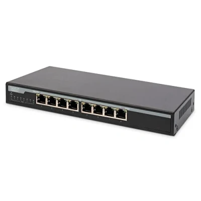 Obrázek DIGITUS 8 Port Gigabit Ethernet PoE Desktop Switch, 135 W, 10/100/1000 Mbit/s