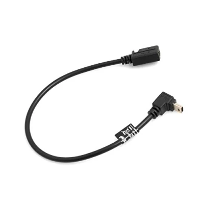 Obrázek System S Mini USB kabel 90 stupňů nahoru ohnutý úhel na zdířka adaptér datový nabíjecí 27 cm
