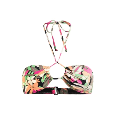 Obrázek Roxy Printed Beach Classics Bikinioberteil mit Neckholder für Frauen Schwarz
