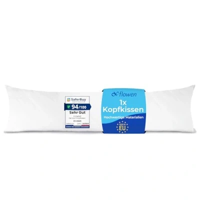 Obrázek Flowen polštář pro spaní na boku 40 x 145 cm dlouhý Body Pillow s výplní z mikrovlákna Hypoalergenní protiroztoči Měkký povlak Odnímatelný a pratelný