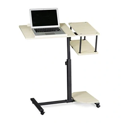Obrázek Relaxdays stolek na laptop výškově nastavitelný XL V x H: 100 77 40 cm Velký notebook jako konferenční a servírovací se 4 brzditelnými kolečky pro tablet s myší odkládací