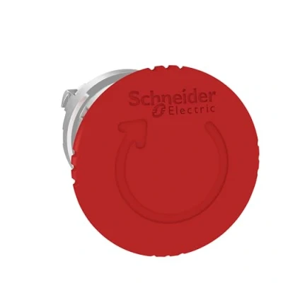 Obrázek Schneider Electric ZB4BS844 Not Aus/Not Halt Schalter, Frontelement, Harmony XB4, Metall, 22mm, rot, Pilz 40mm, Drehentriegelung