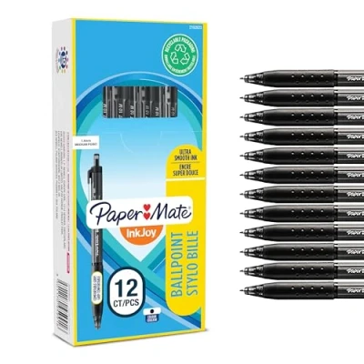 Obrázek Paper Mate InkJoy 300RT kuličkové pero střední hrot (1,0 mm) černá 12 kusů